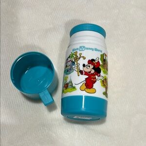 Disney Mickey Mouse Blue and White Thermos with Cup